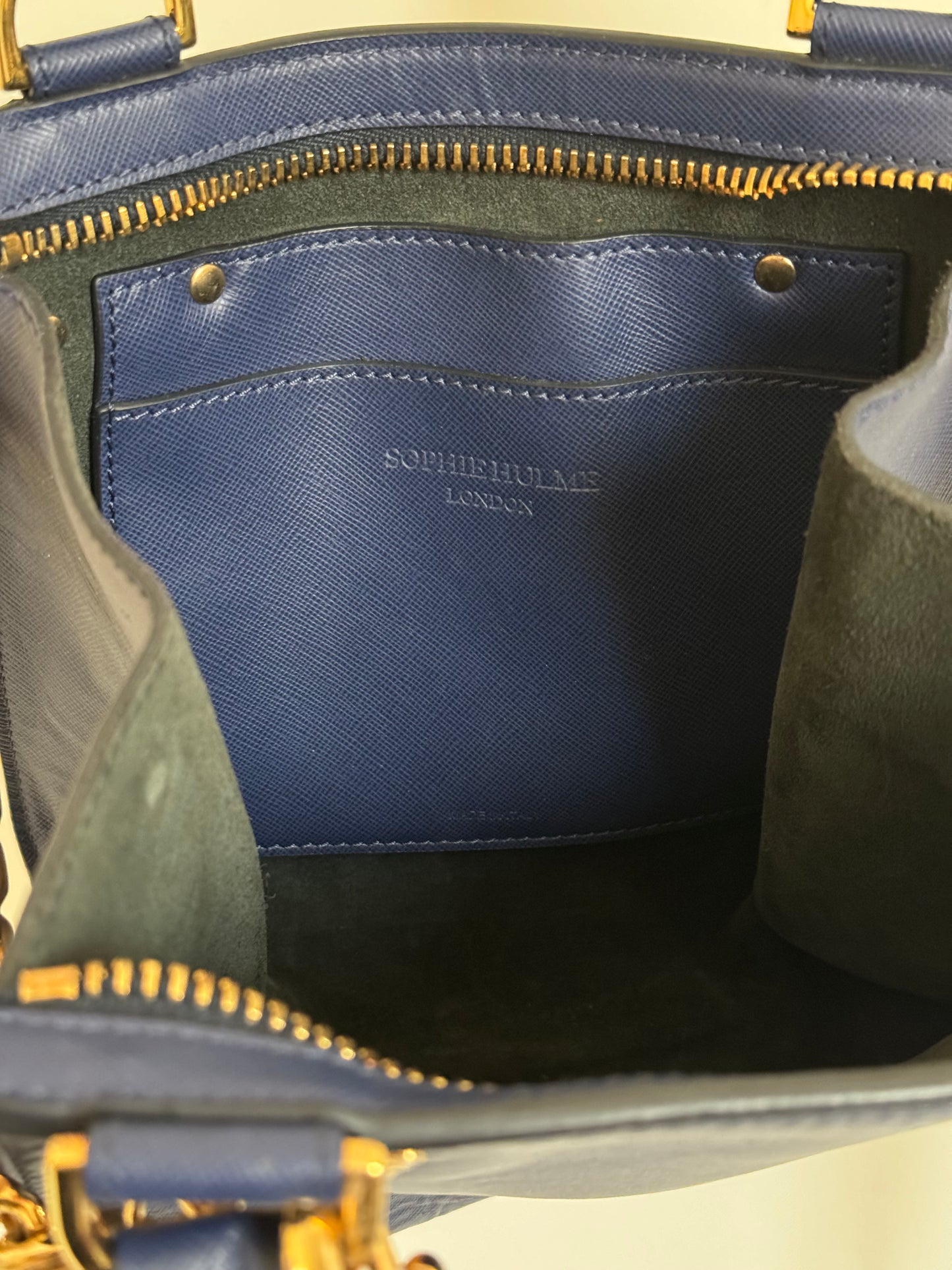Sophie Hulme, Dark Navy Leather Handbag