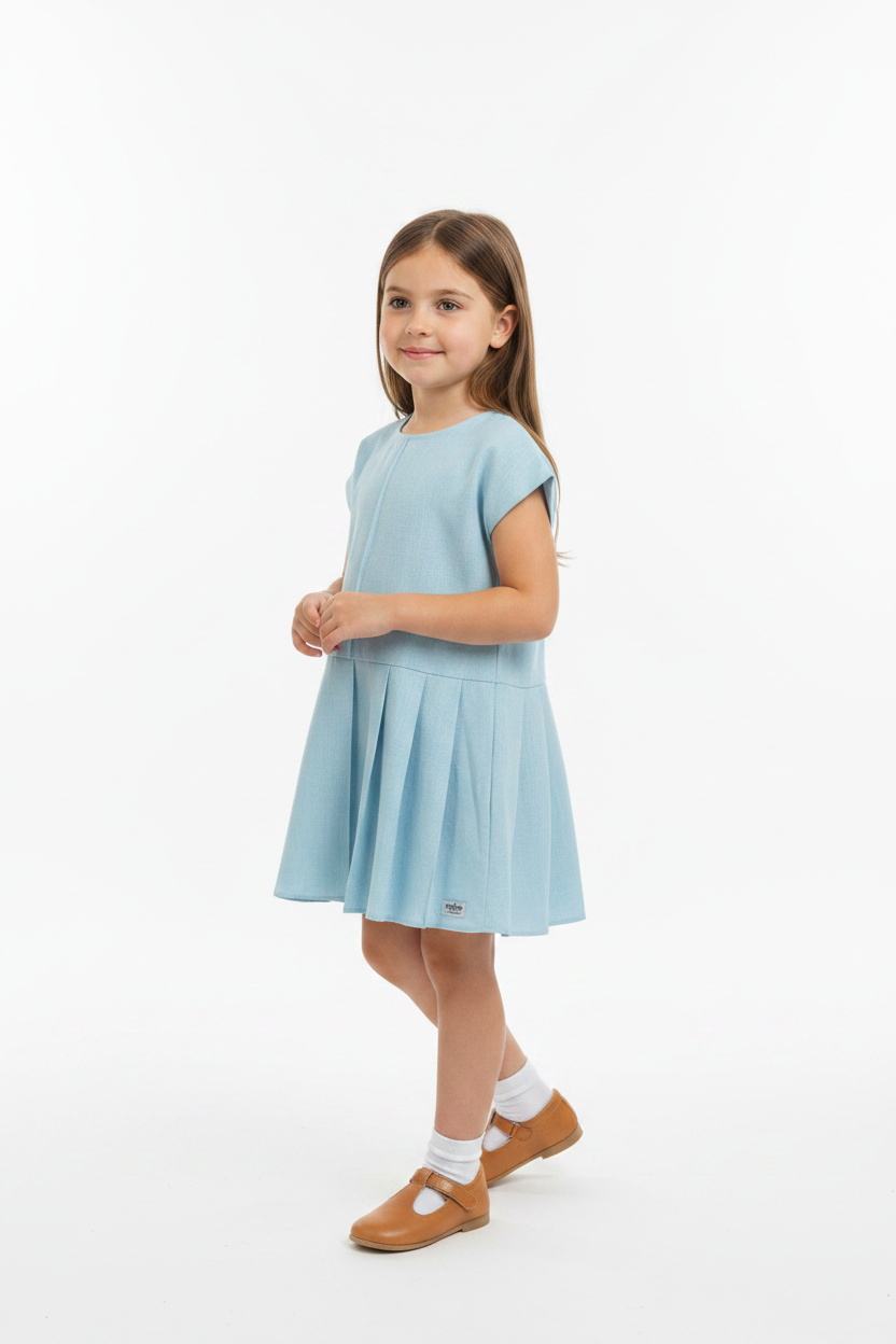 Ramie Baby/Kid Dress - Blue
