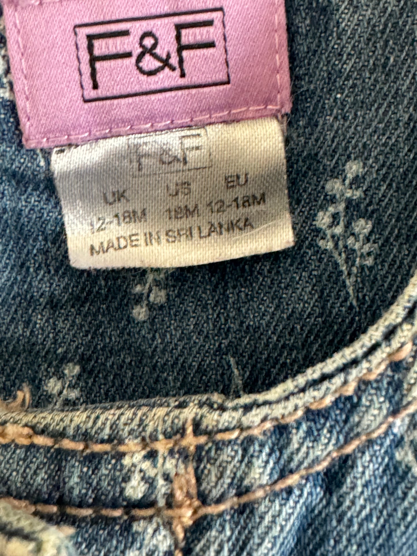 F&F jeans dress for a 12-18 months babies