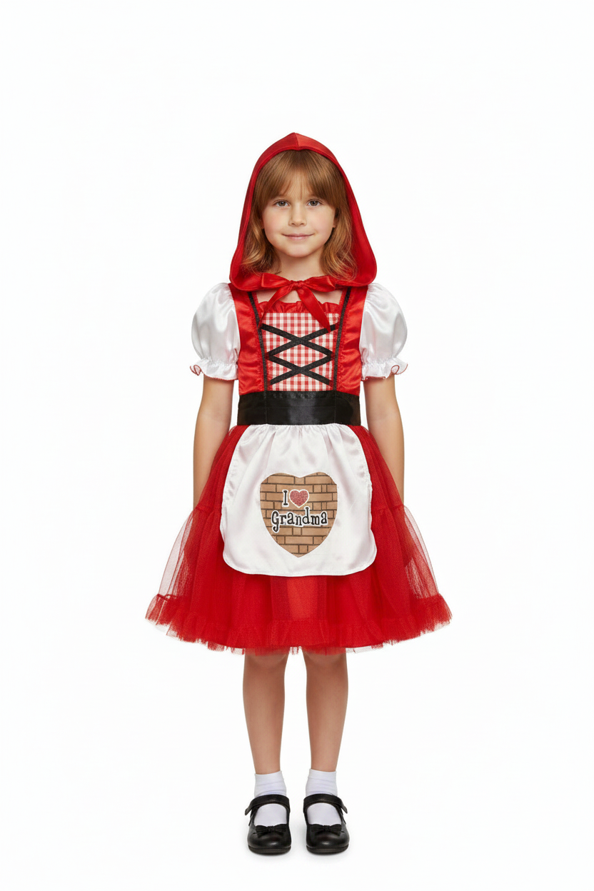Preloved Little red riding hood costume dress fur 2-4 year old girl