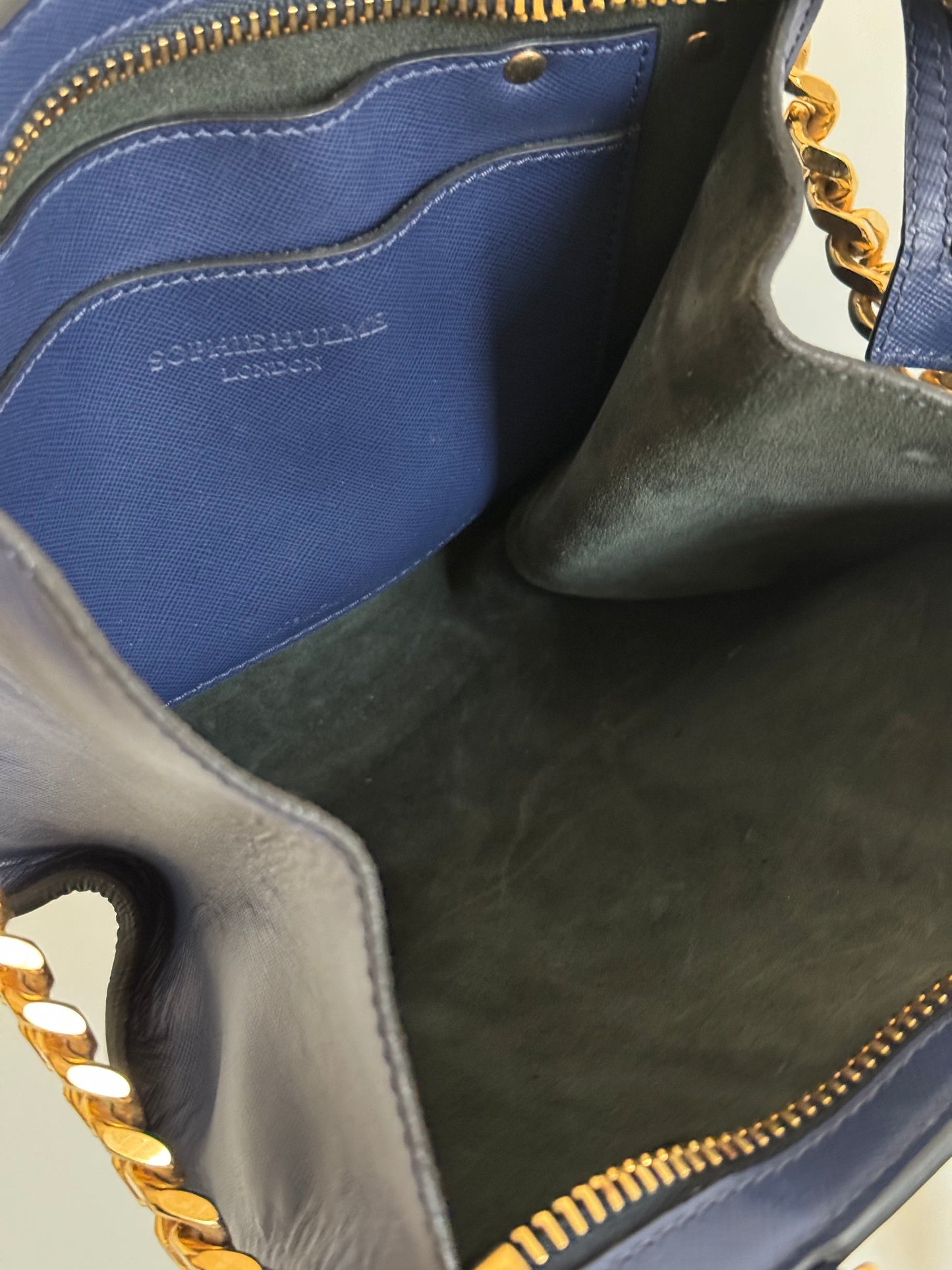 Sophie Hulme, Dark Navy Leather Handbag