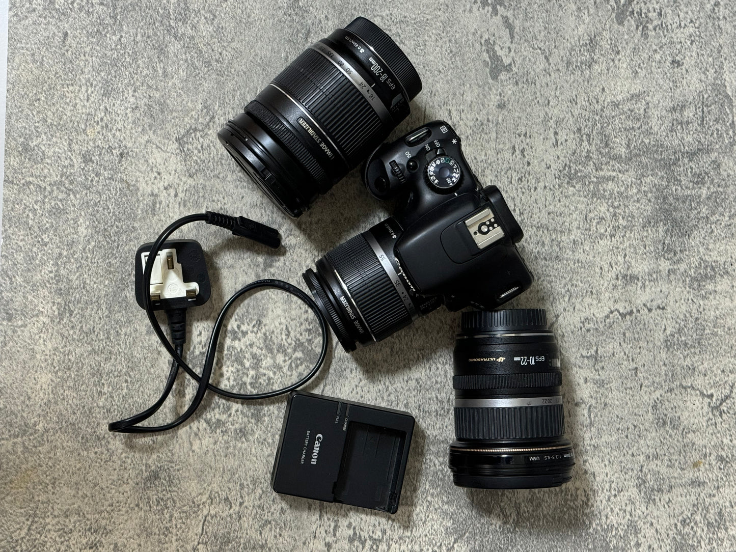 Canon EOS 550D camera and lenses set