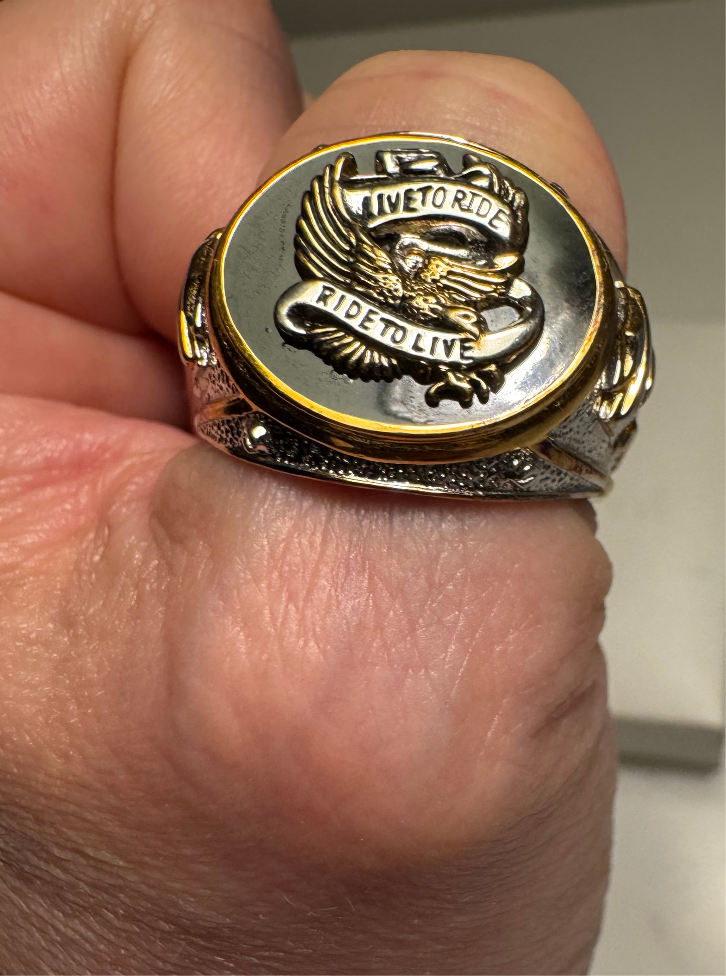 Sterling Silver Harley Davidson Mans Ring