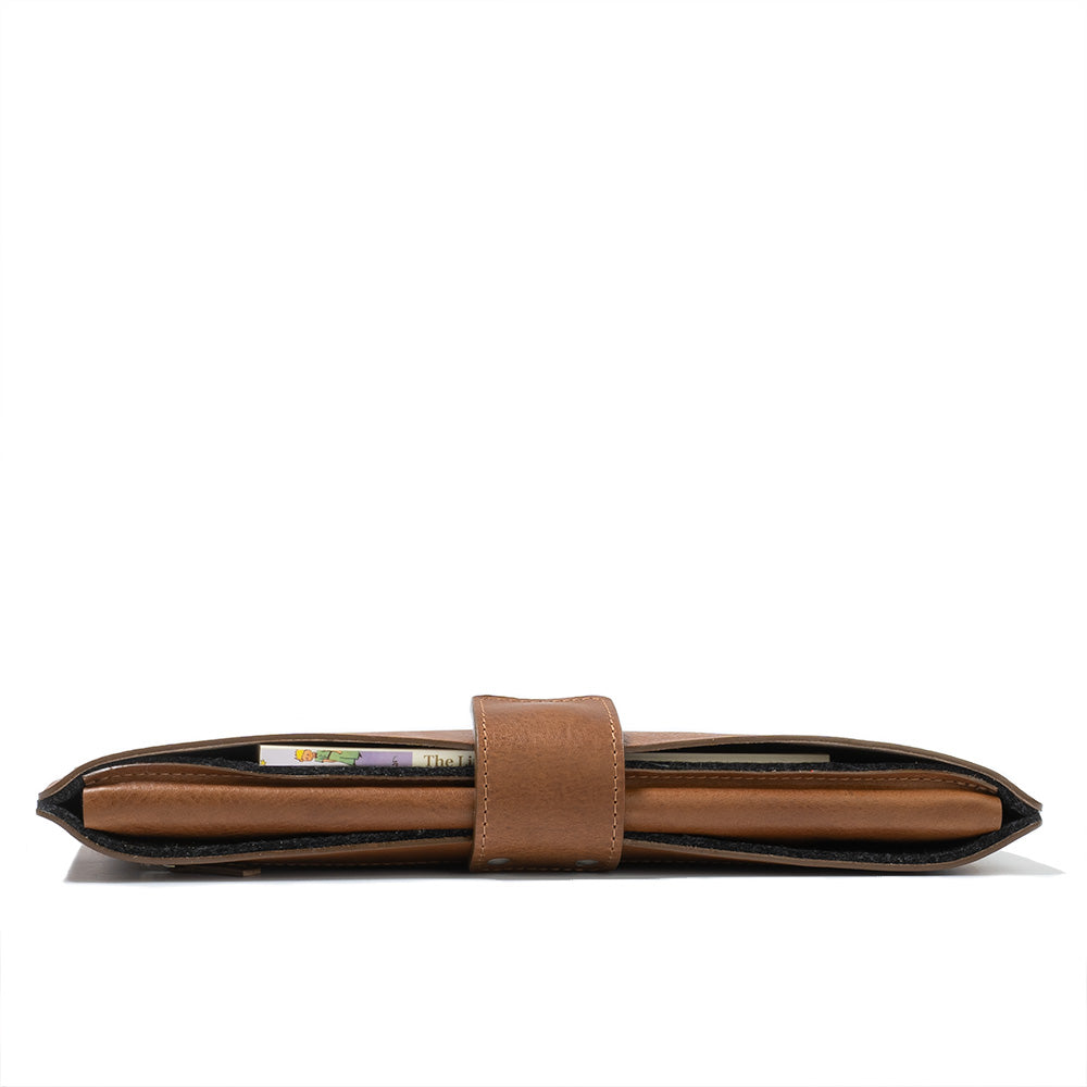 Leather Sleeve for iPad with Magnetic Strap