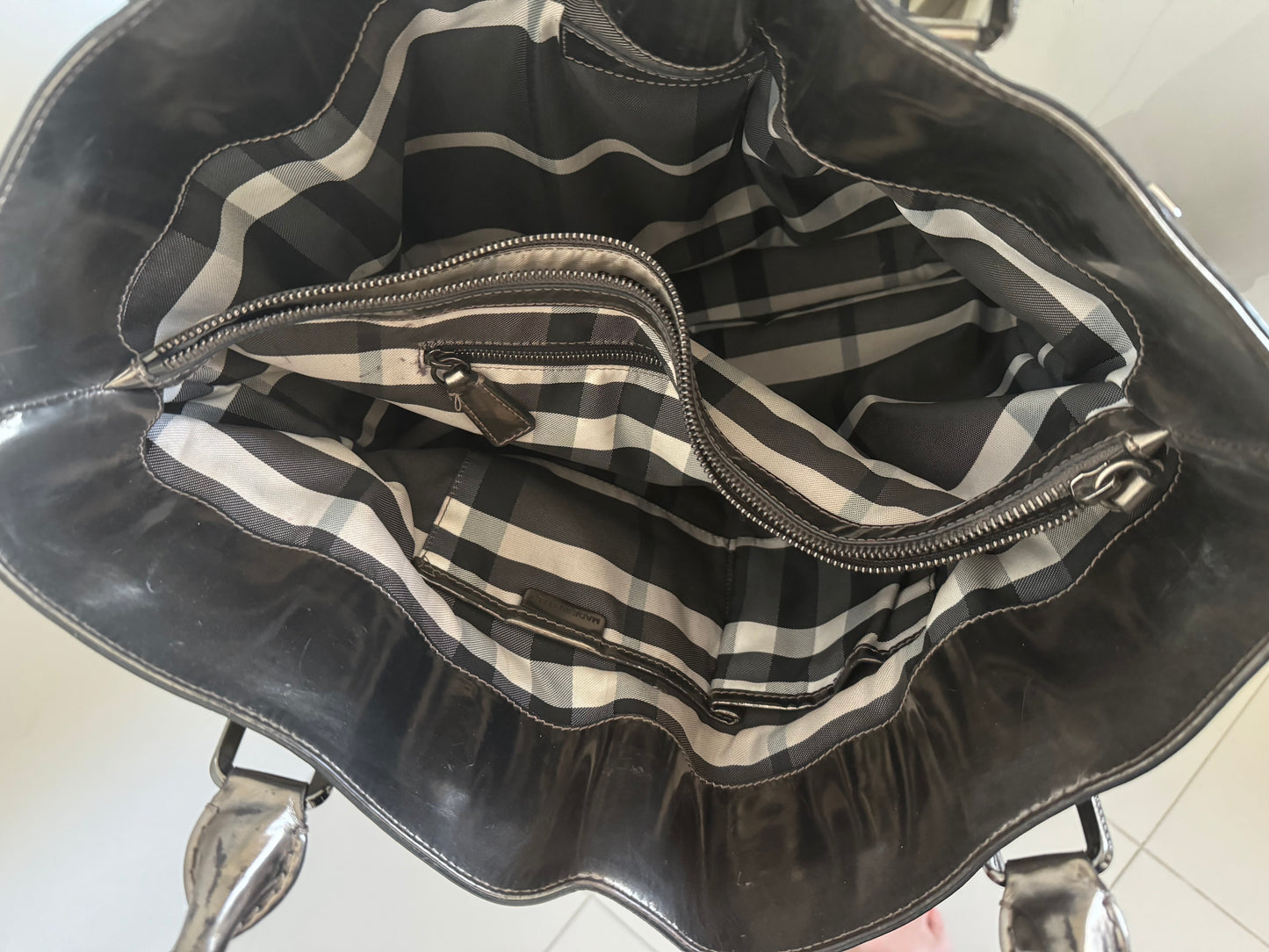 Burberry charcoal grey large bag
