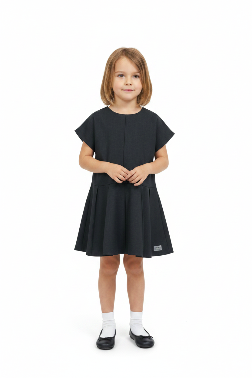 Ramie Baby/Kid Dress - Charcoal