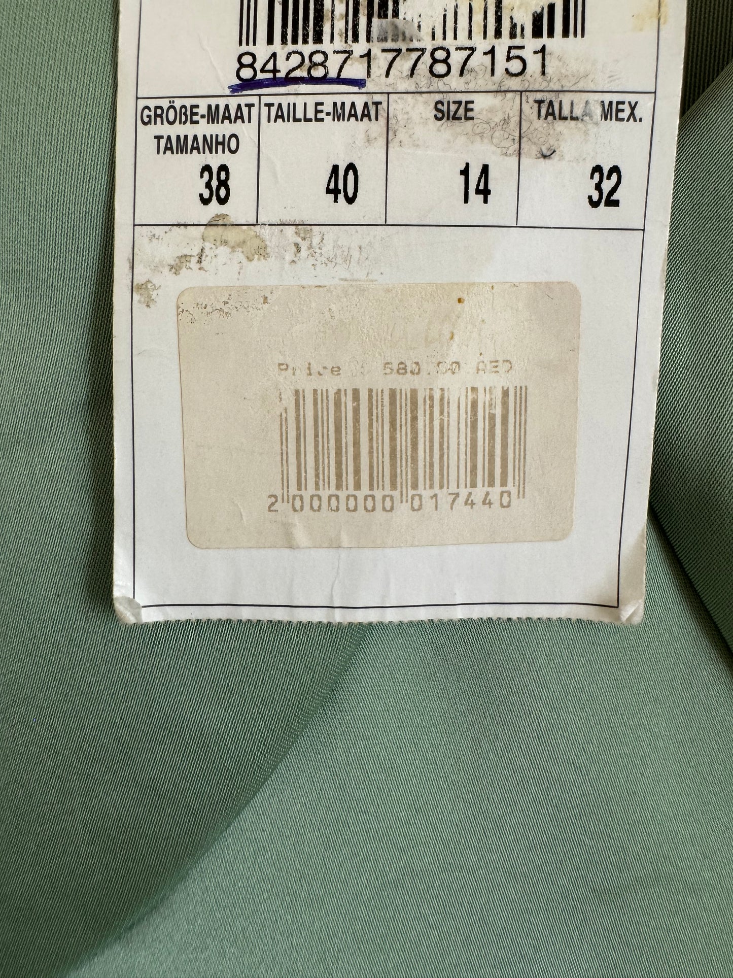 “Amitie” Green Dress , with the tag, new , Size 14