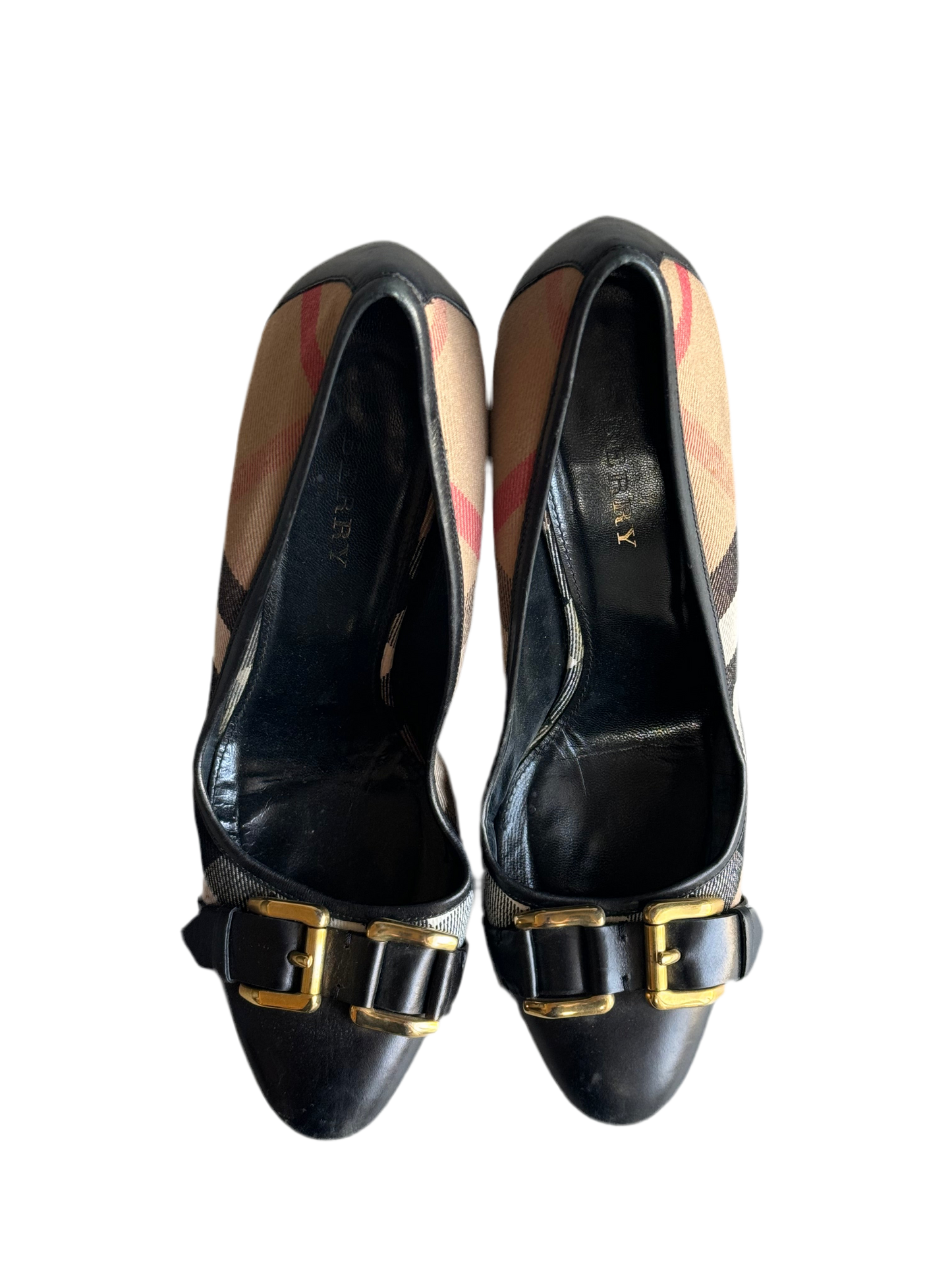 Burberry Classic Check Cotton Blend Baby Pumps ladies shoes, size 41
