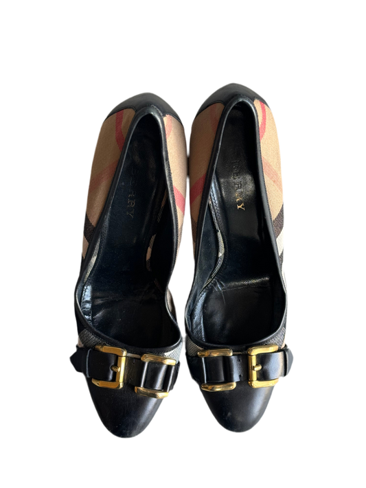 Burberry Classic Check Cotton Blend Baby Pumps ladies shoes, size 41