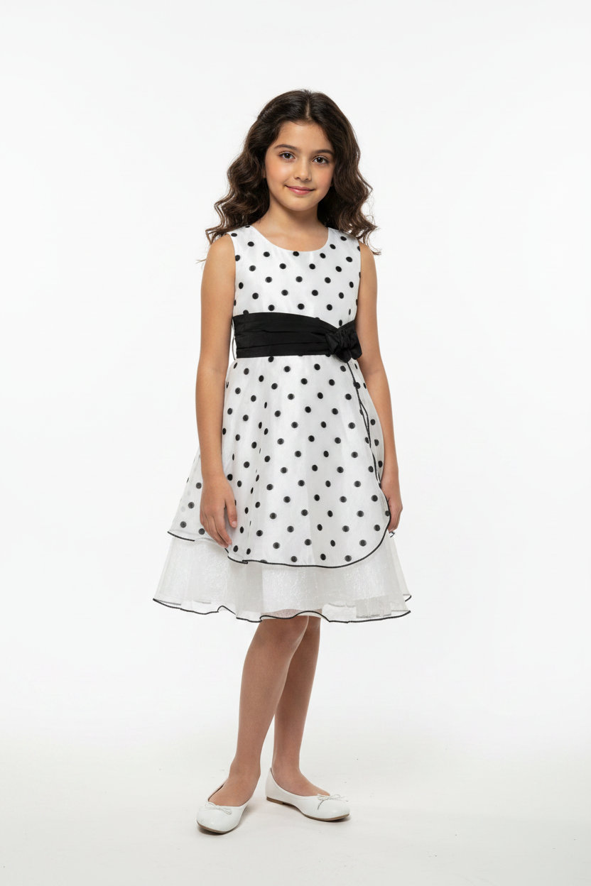 Preloved Polka Dots Fancy Dresses for twin girls, 4-5 years
