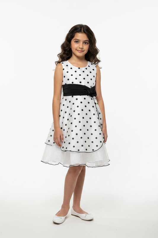 Preloved Polka Dots Fancy Dresses for twin girls, 4-5 years