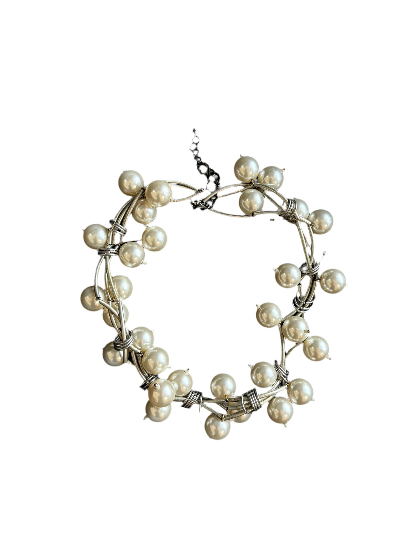 Necklace, pearls imitation