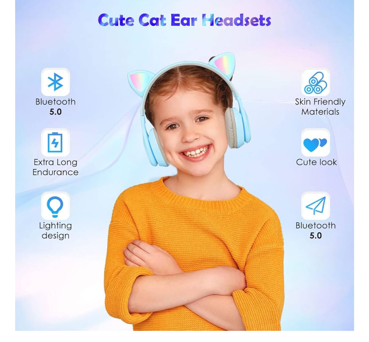 Cute Cat Ear Wireless Headsets