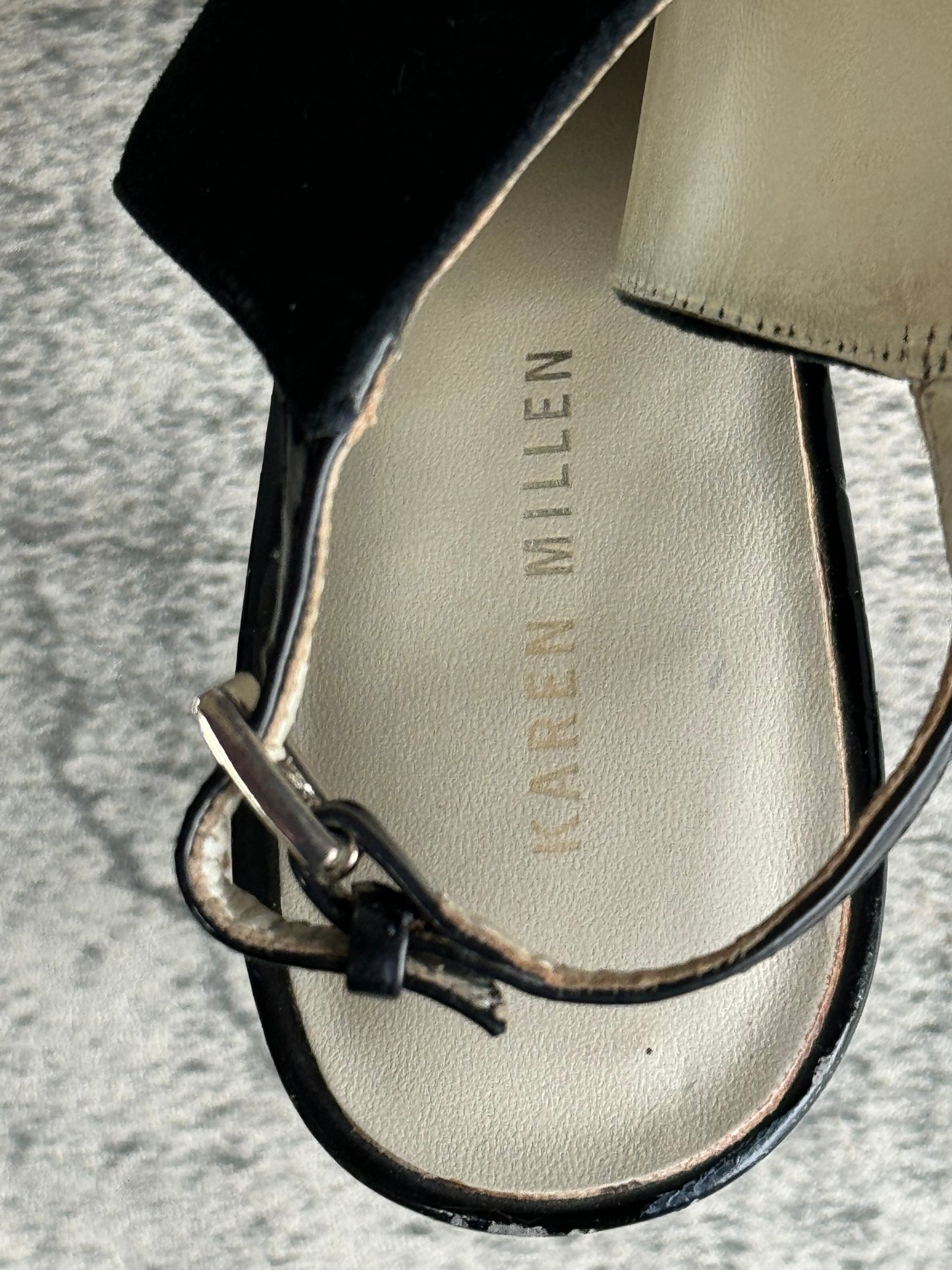 Karen Millen ladies suede shoes, open back, size 39