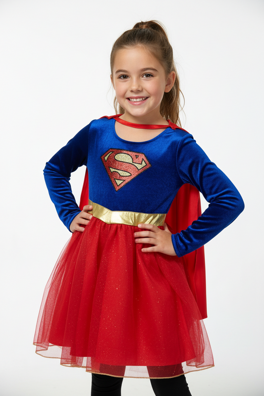Preloved TU Supergirl fancy dress, 9-10 years