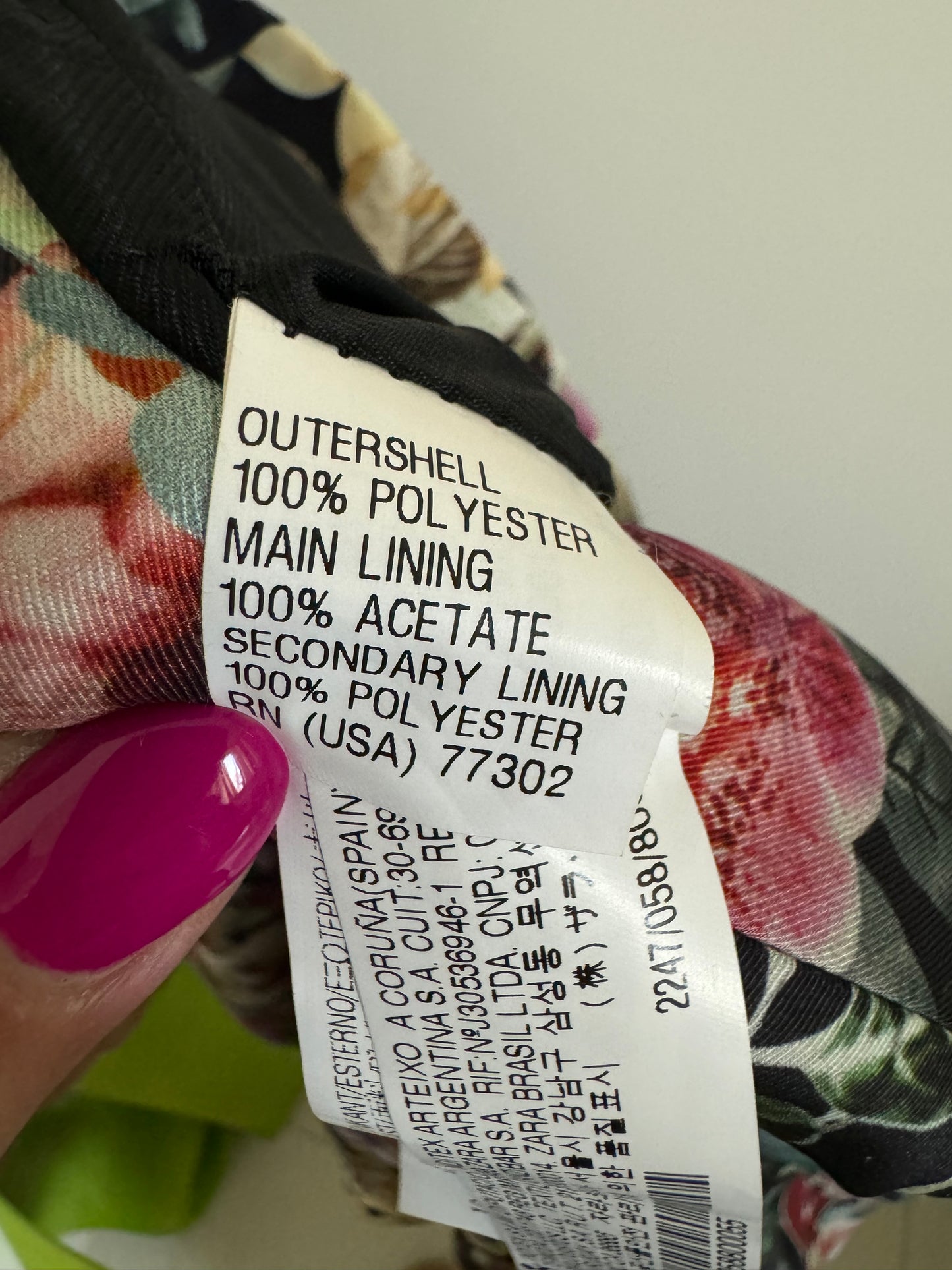 Zara ladies floral patterned jacket, size XL