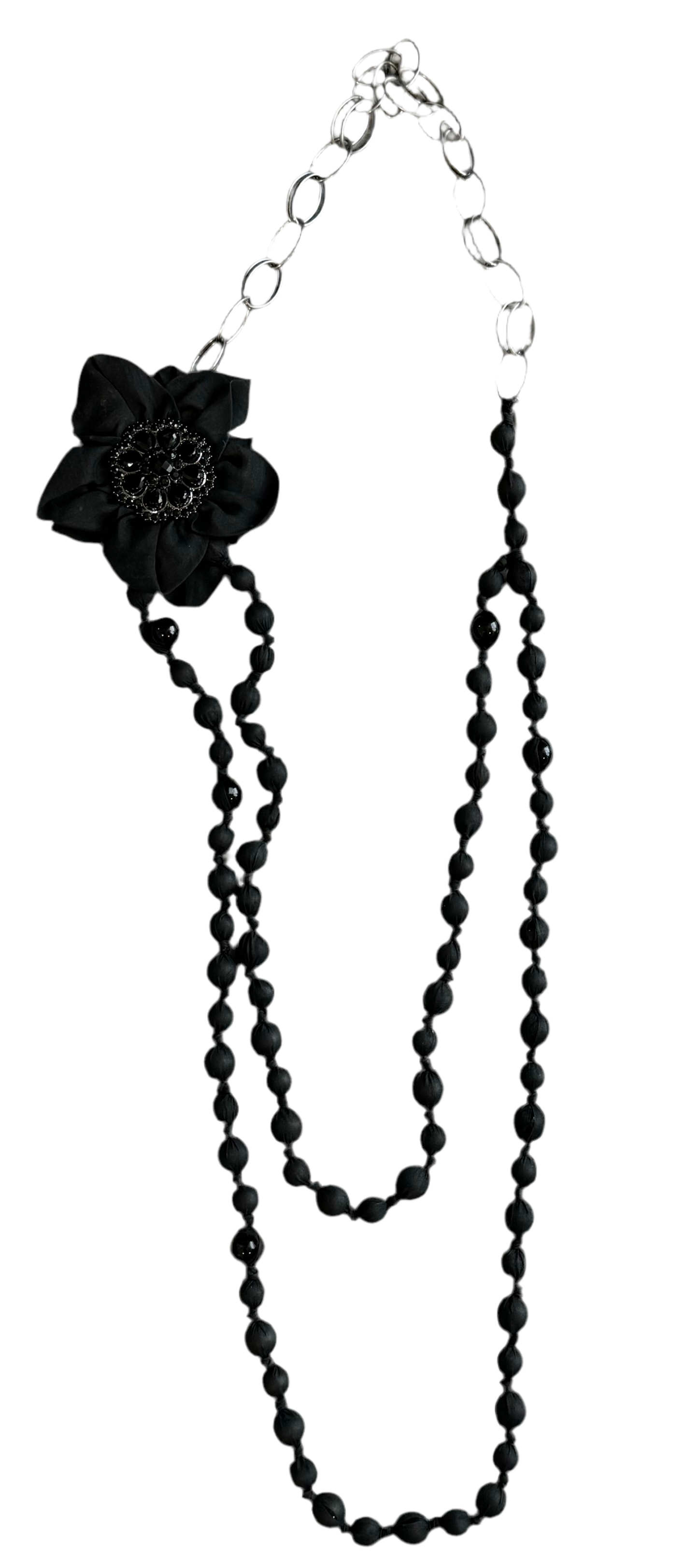 Evita Peroni black long necklace