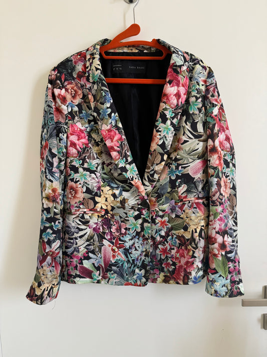 Zara ladies floral patterned jacket, size XL