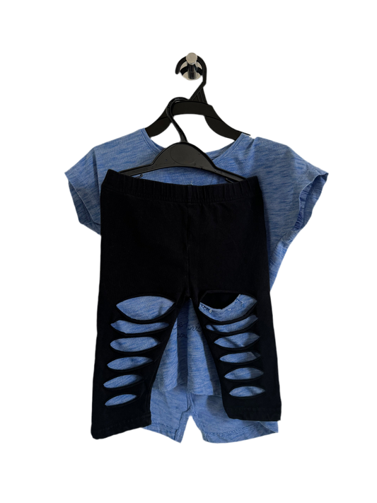 A set of a t-shirt and leggings for 6-7 year old girl