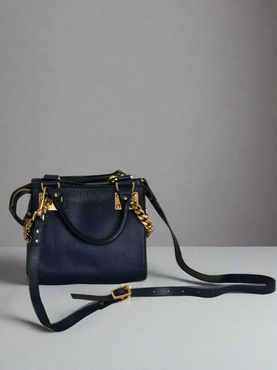 Sophie Hulme, Dark Navy Leather Handbag