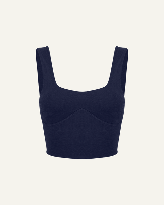 Merino Wool Sports Bra - Dark Blue