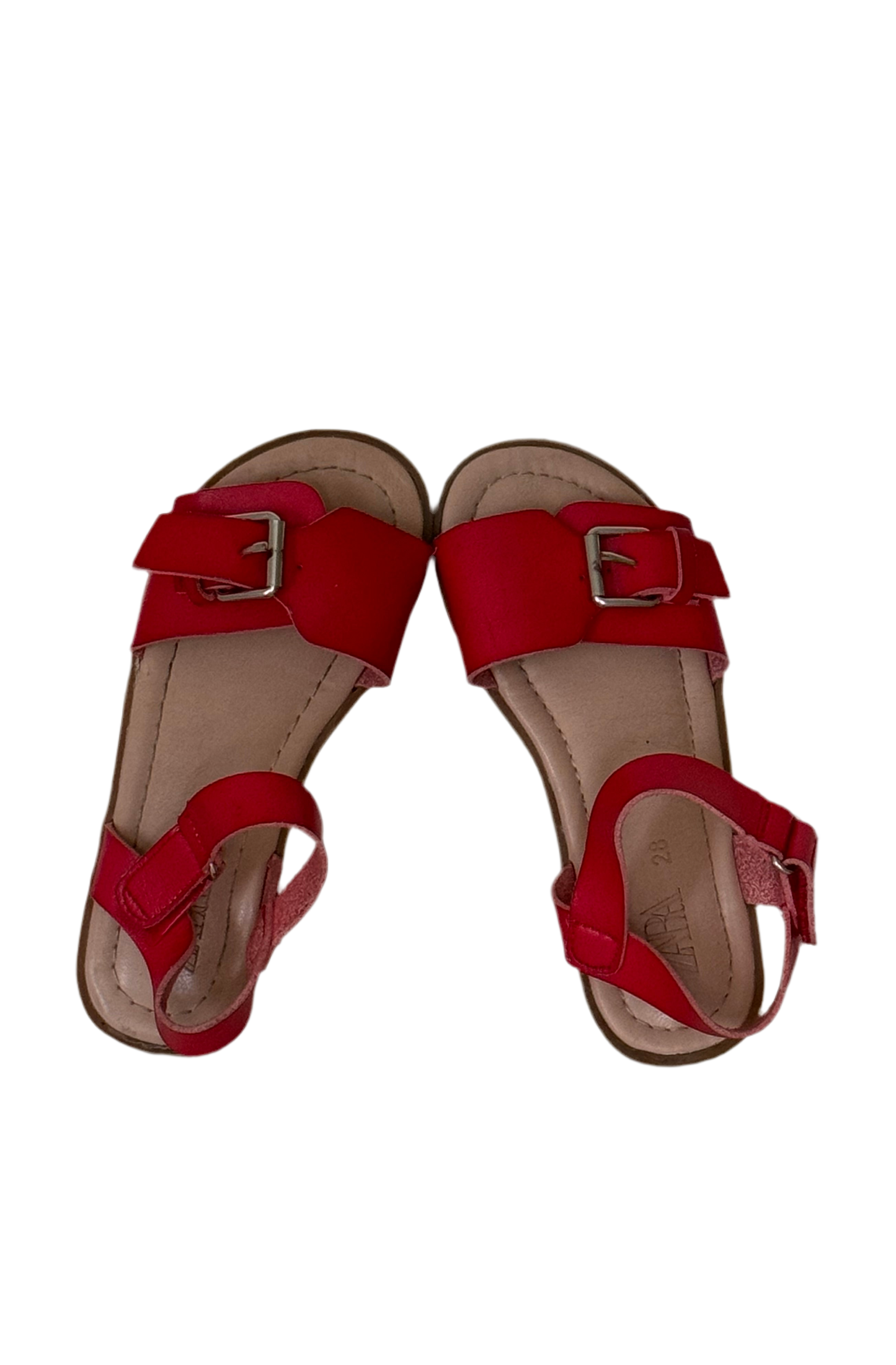Zara leather red shoes for a girl , size 28