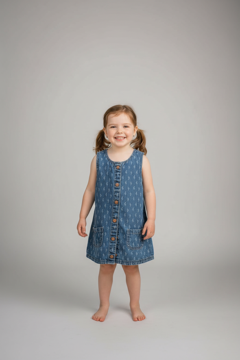 Preloved F&F jeans dress for a 12-18 months babies