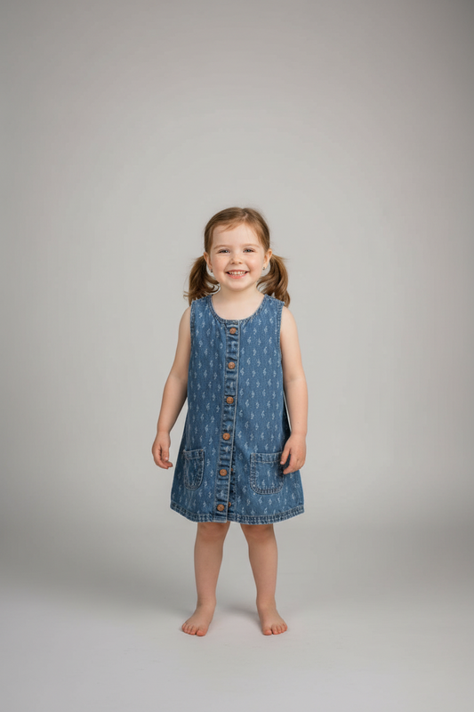 Preloved F&F jeans dress for a 12-18 months babies