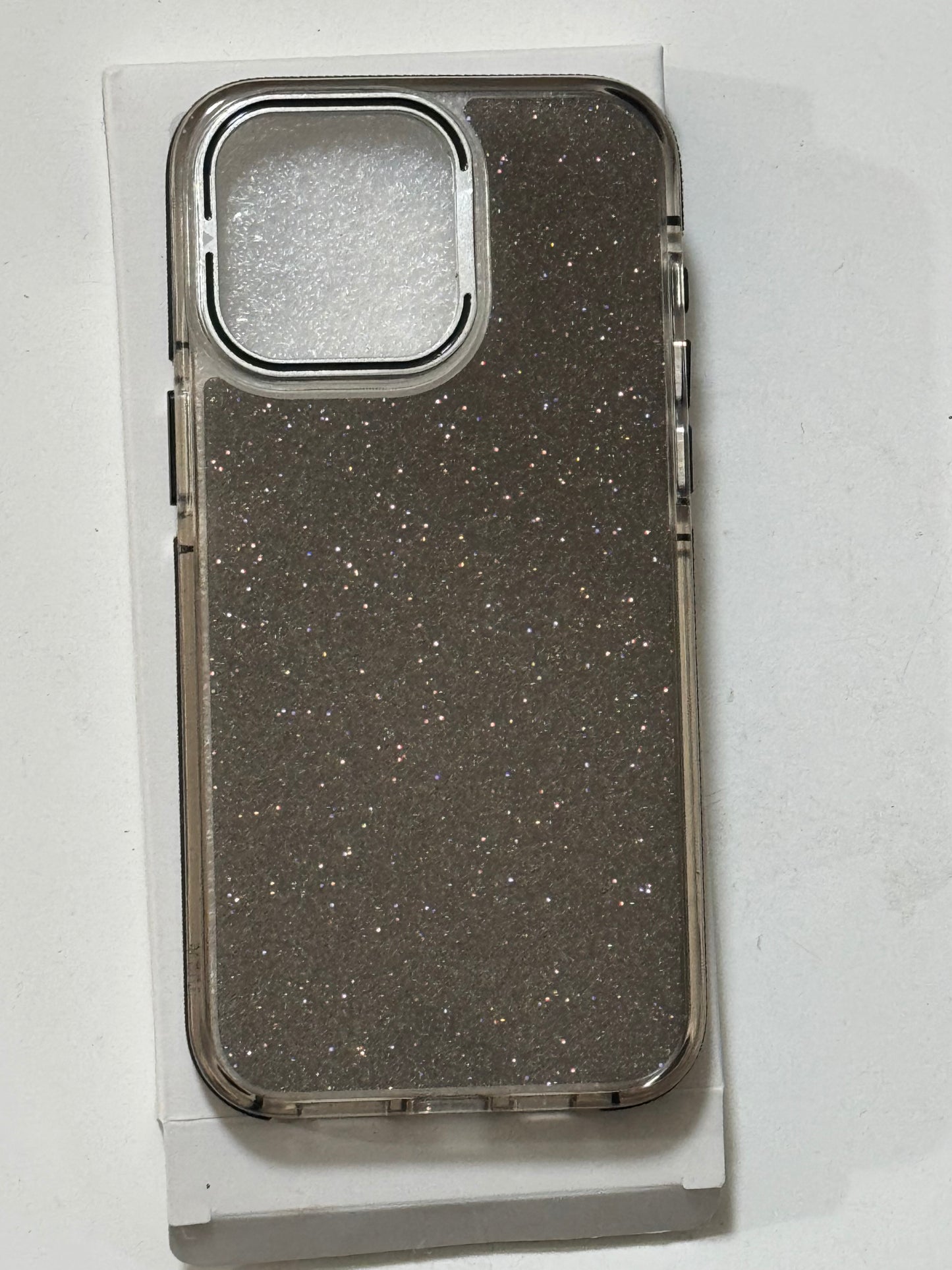 Sparkling black hard mobile case for Iphine 15 max pro