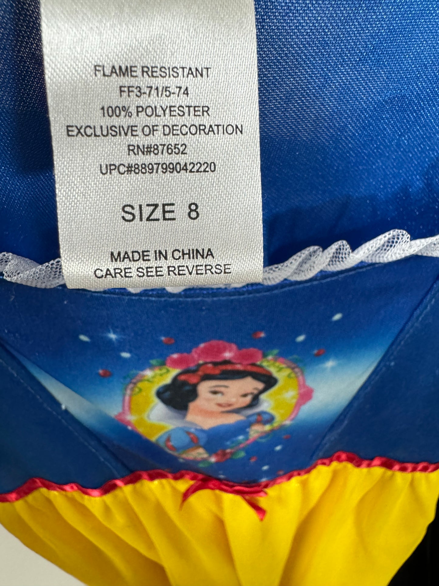 Disney Snow White Dress , size 8