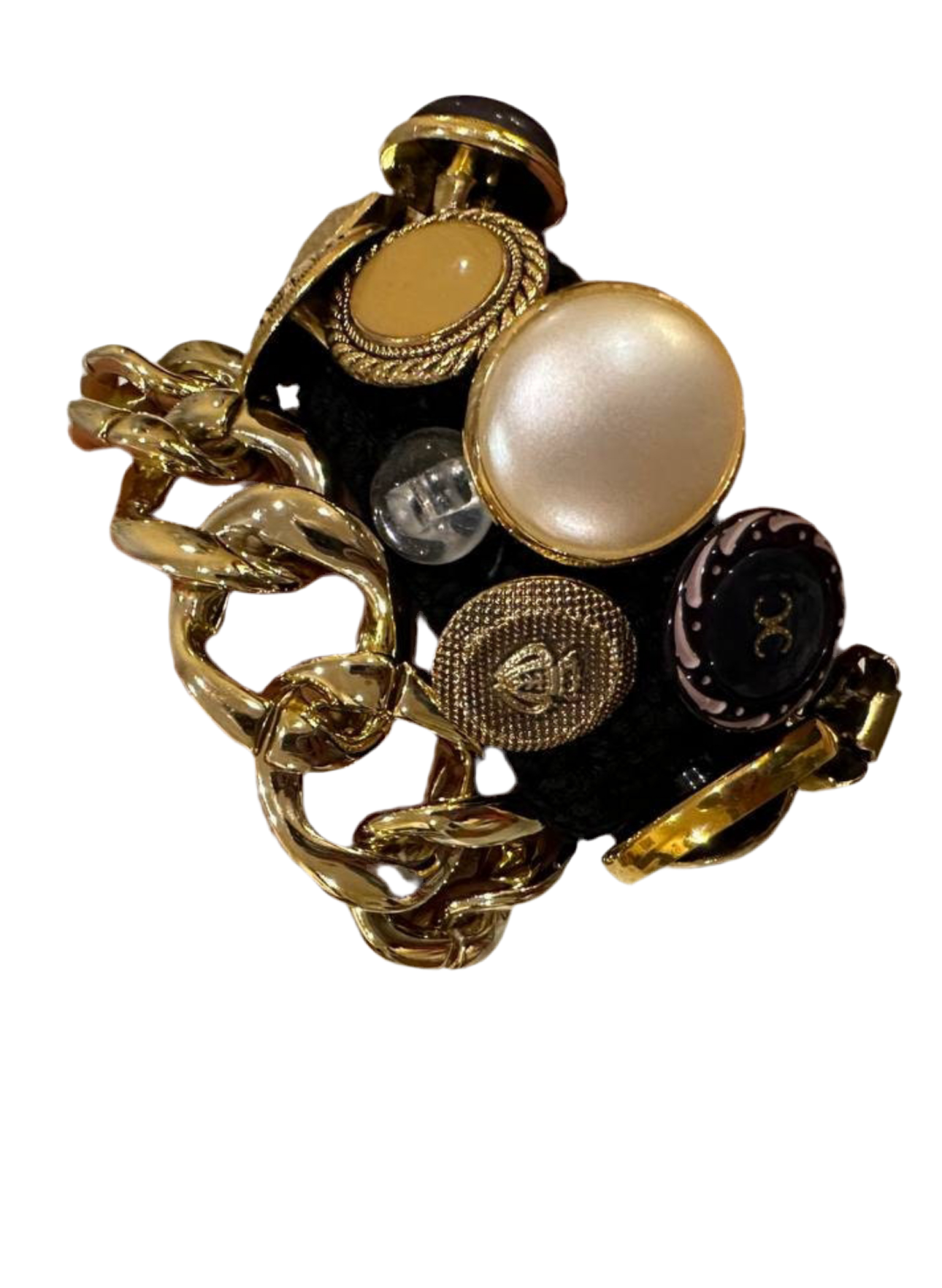 Button bracelet curb chain bracelet ,italian bracelet. Gold plated bracelet for woman.