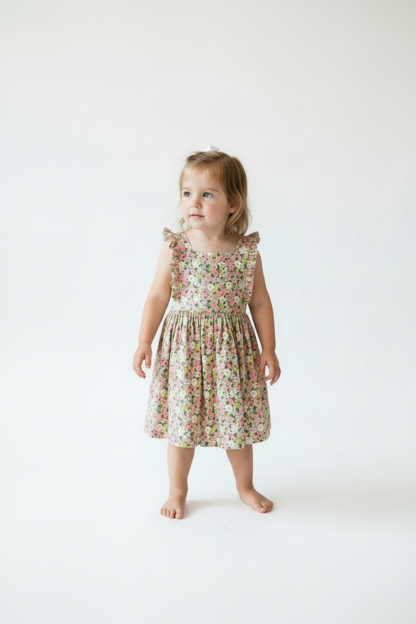 Preloved Mini Boden Crossed back floral dress, 3-4 years old girls