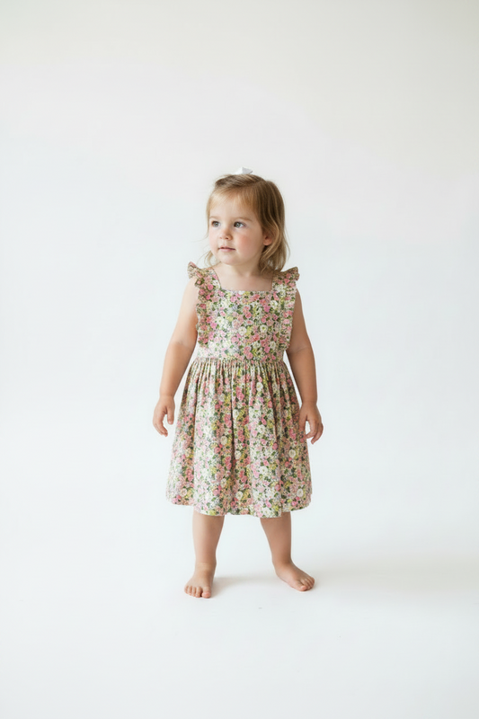 Preloved Mini Boden Crossed back floral dress, 3-4 years old girls