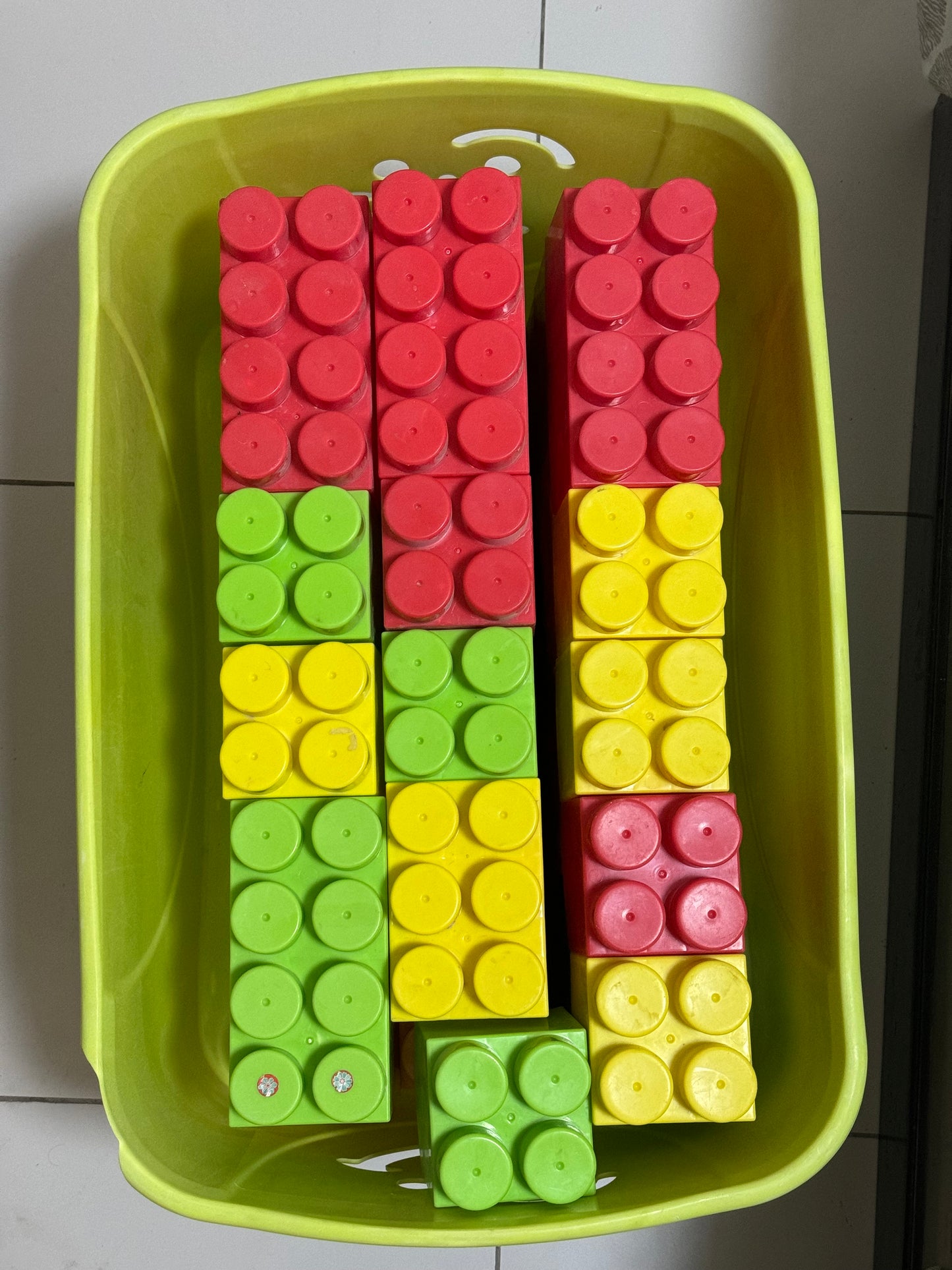 Box of giant lego