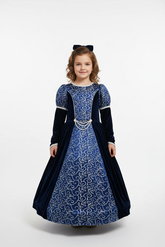 Preloved “I want to be” medieval dress and velvet poncho, for a 5-6years old girl
