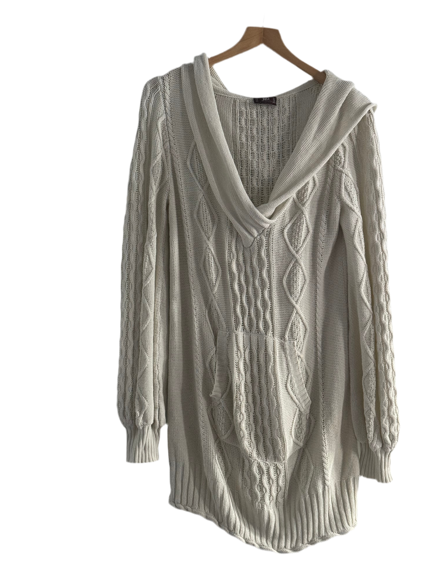 JLO by Jennifer Lopez Original long knitted hamper, 100% cotton, off-white, M size