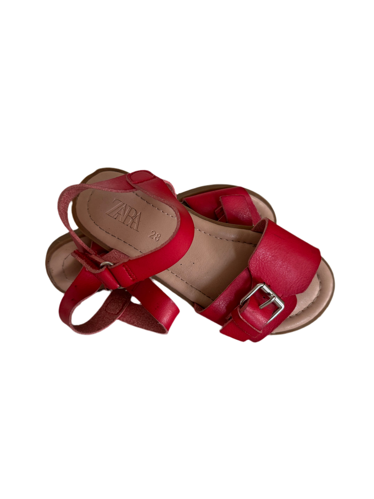 Zara leather red shoes for a girl , size 28