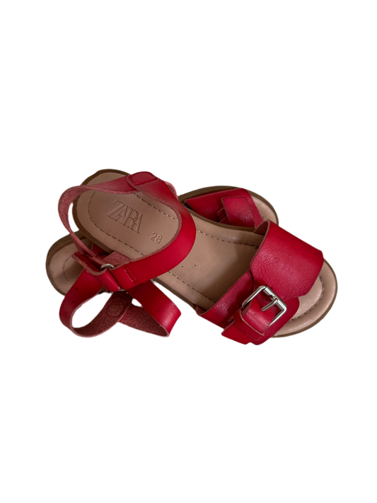 Zara leather red shoes for a girl , size 28
