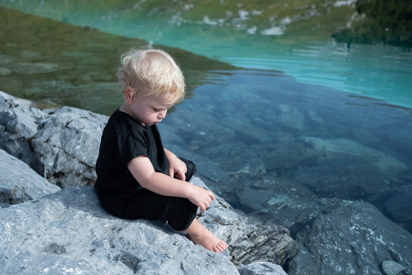 Ramie Baby/Kid Clothing Set - Charcoal