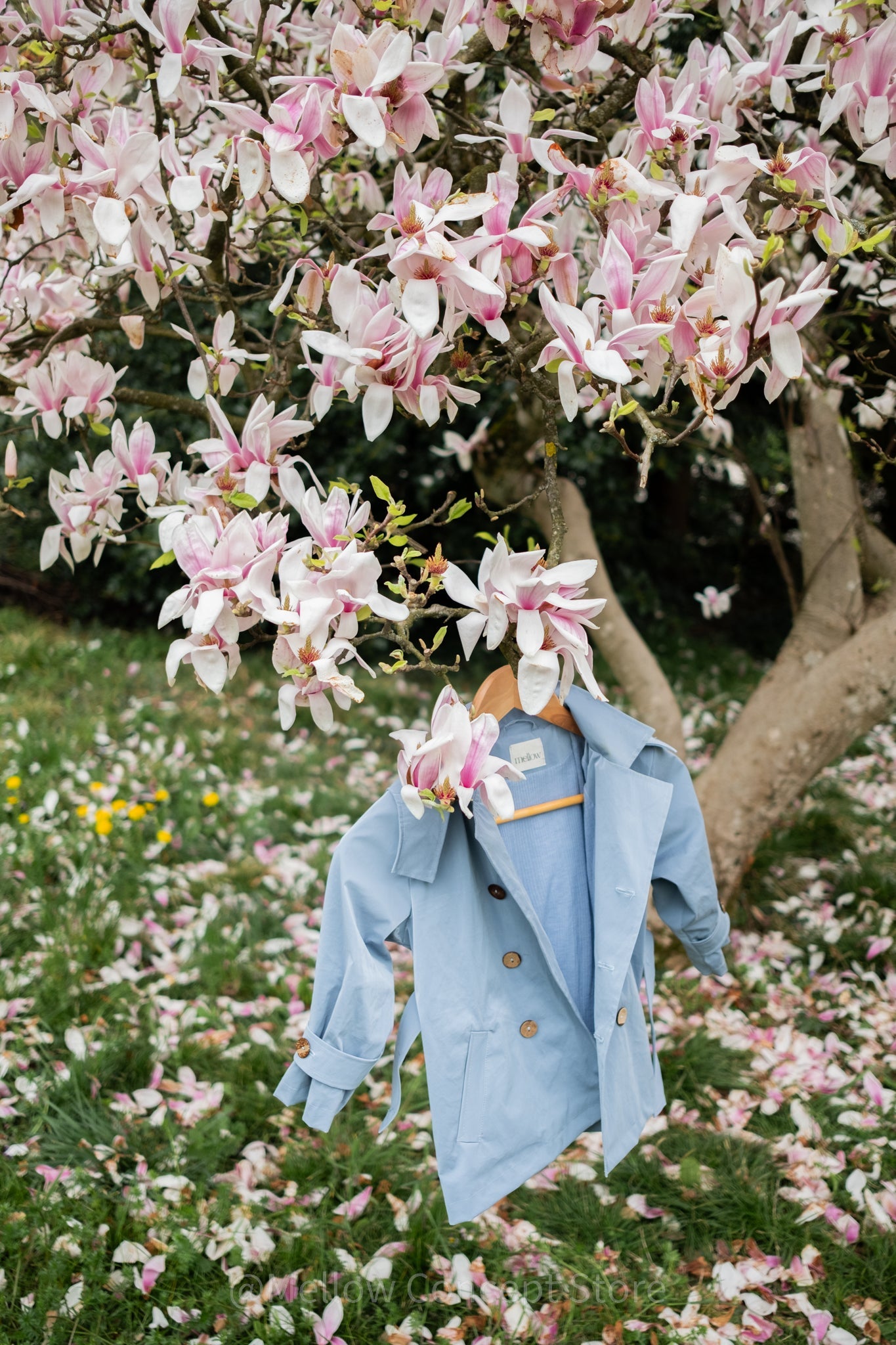Kid's Trench Coat - Blue - Cotton