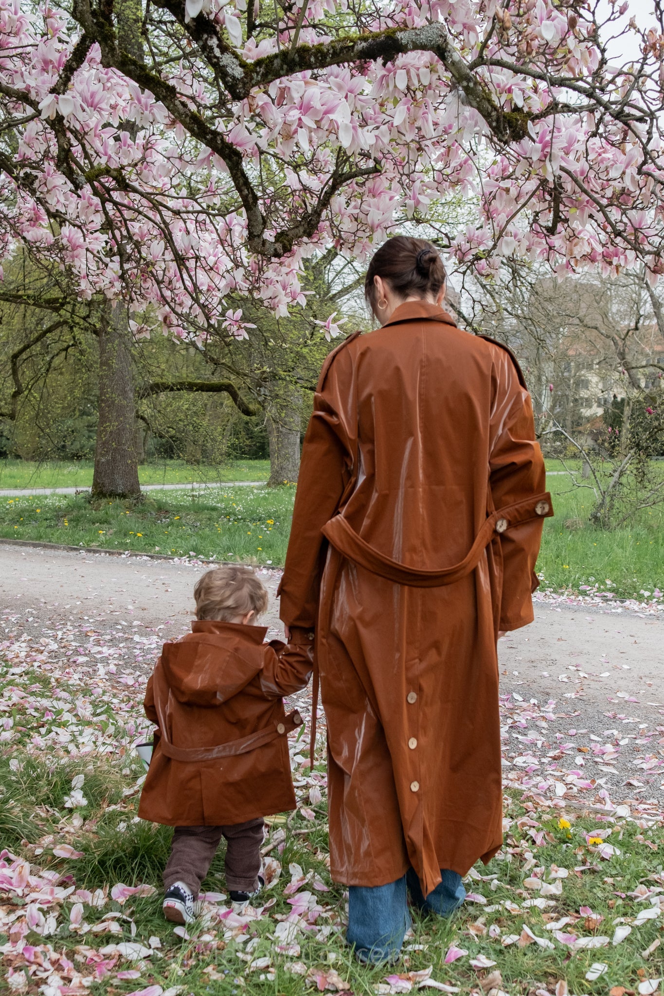 Kid's Trench Coat - Brown - Cotton