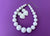 White Sacred Heart earrings and big bead necklace set. Chunky bib necklace sacred heart jewelry Italian style.