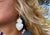 White Sacred Heart earrings and big bead necklace set. Chunky bib necklace sacred heart jewelry Italian style.