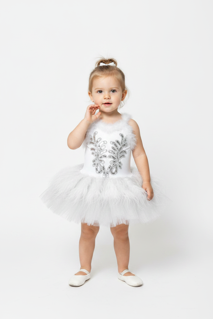Preloved Swan Balerina Dress, 1-2 years old baby girl