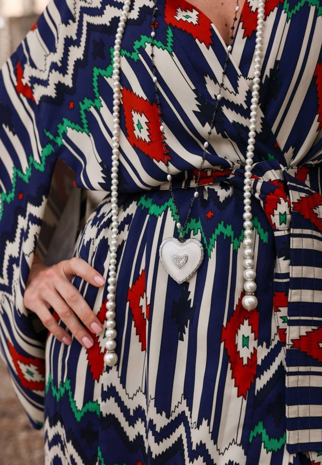 Geometric kimono robe, kimono jacket. Dressing Gown