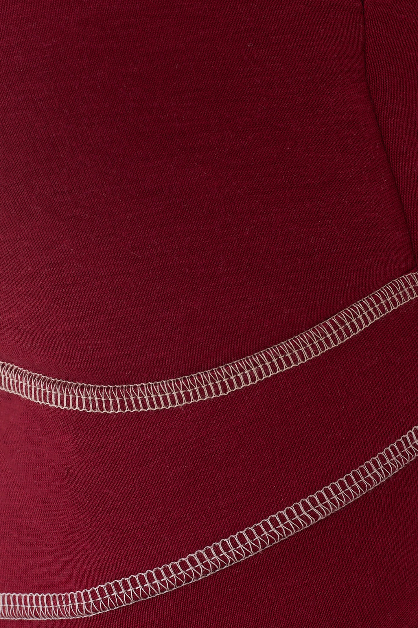 Women's Lyocell/Wool Sports Bra - Burgundy (Cream Thread)