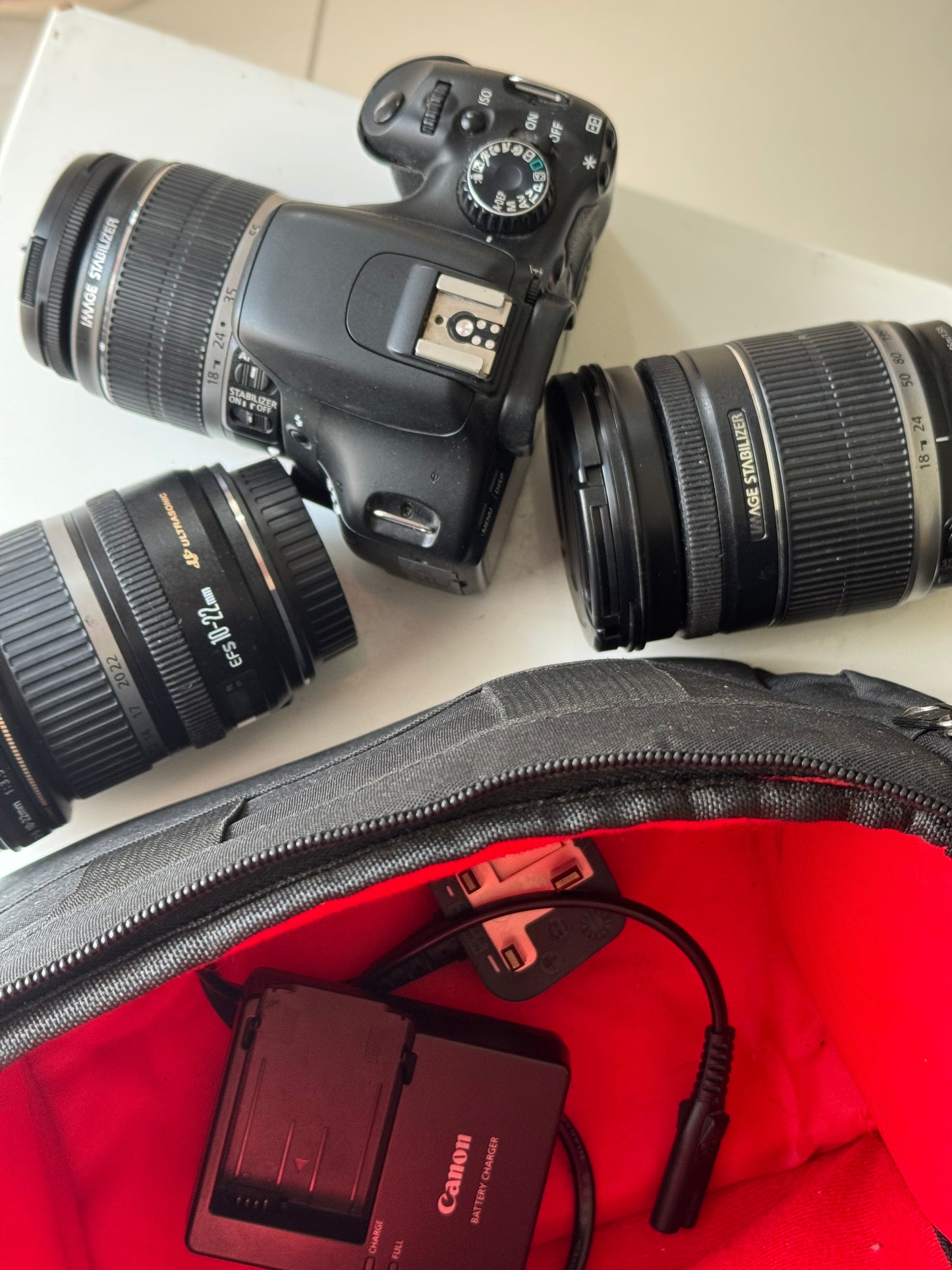 Canon EOS 550D camera and lenses set