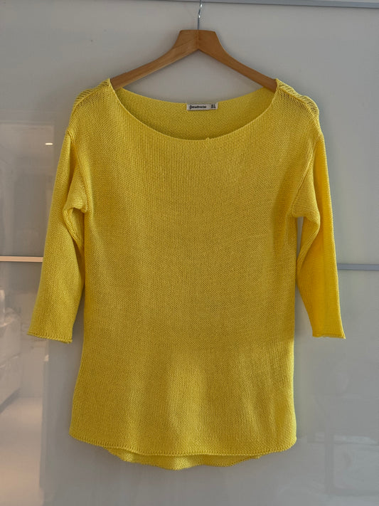 Stradivarius Yellow Knitted Ladies Top , size M