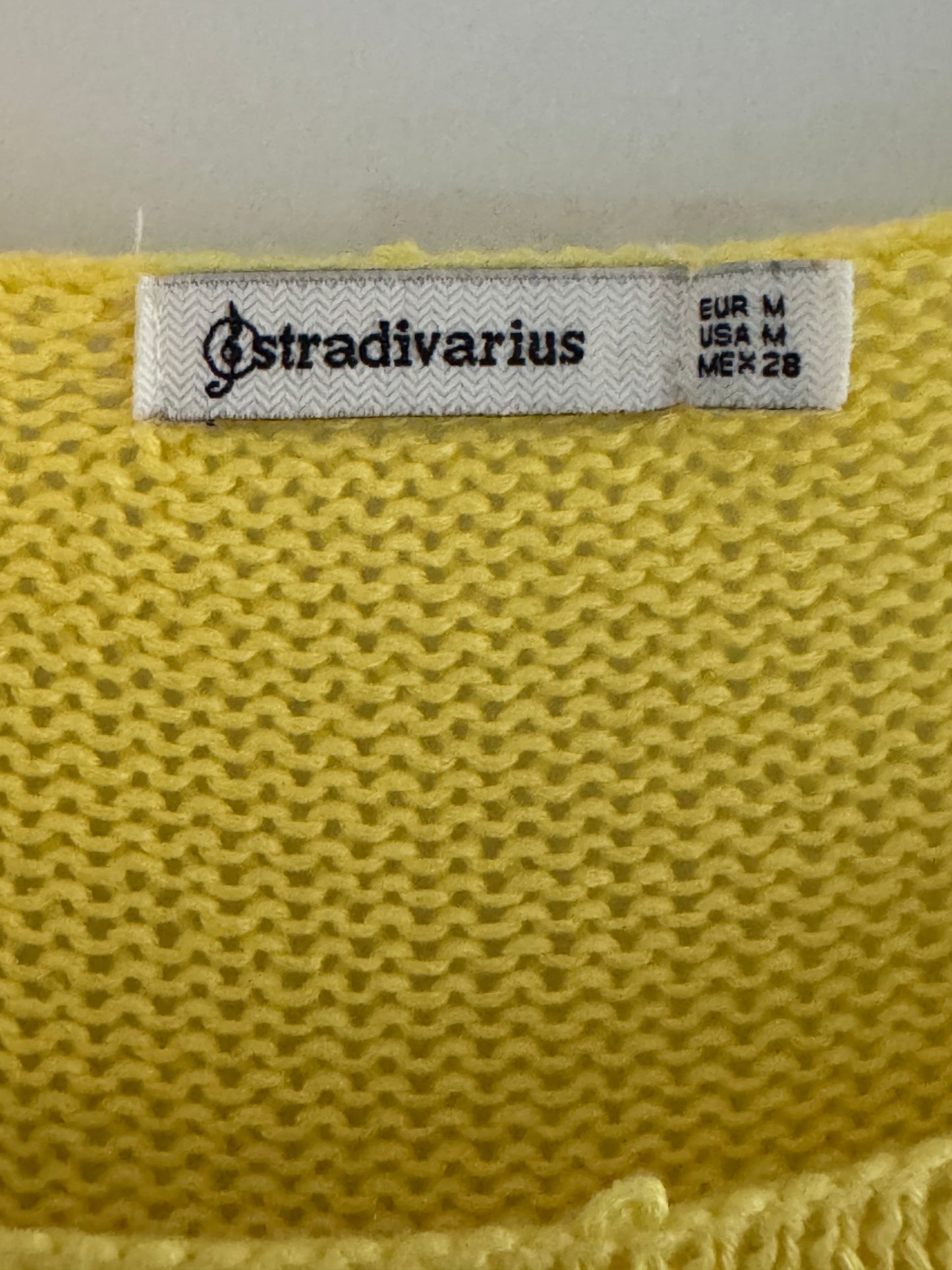 Stradivarius Yellow Knitted Ladies Top , size M