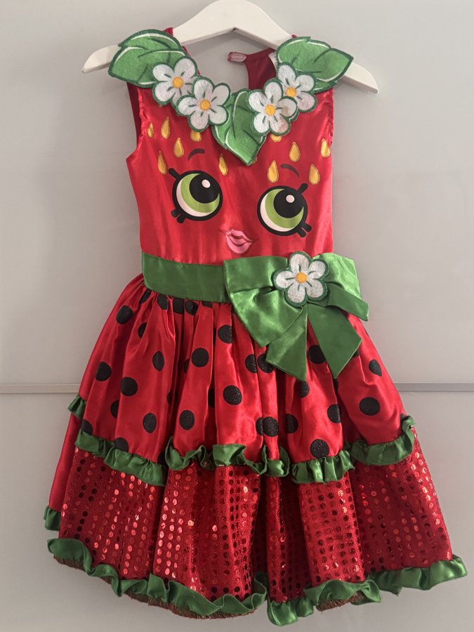 Preloved Shopkins Strawberry Kiss Sequin Costume Dress – Girls